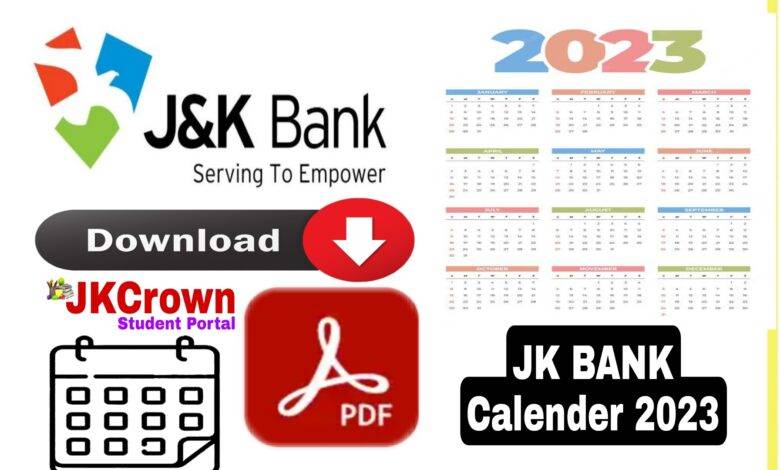 JK Bank Calendar 2023 Download PDF