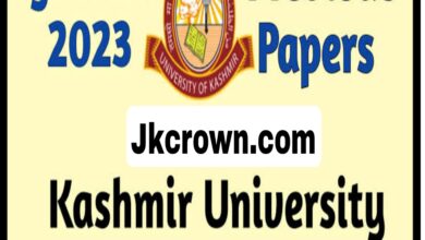 Kashmir University Entrance Syllabus 2023
