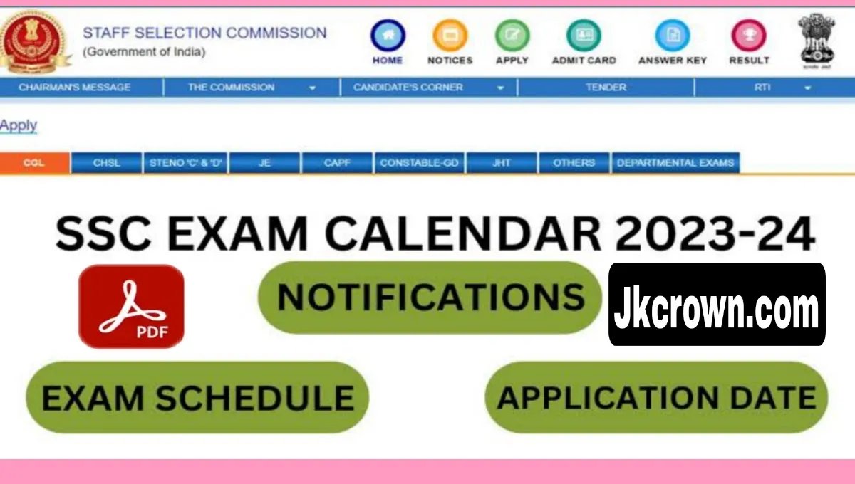 SSC Exam Calendar 2023 Released