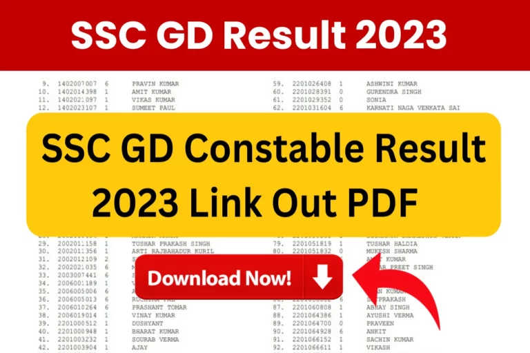 SSC GD Constable Result 2023 PDF Download SSC GD Result 2023 Cut